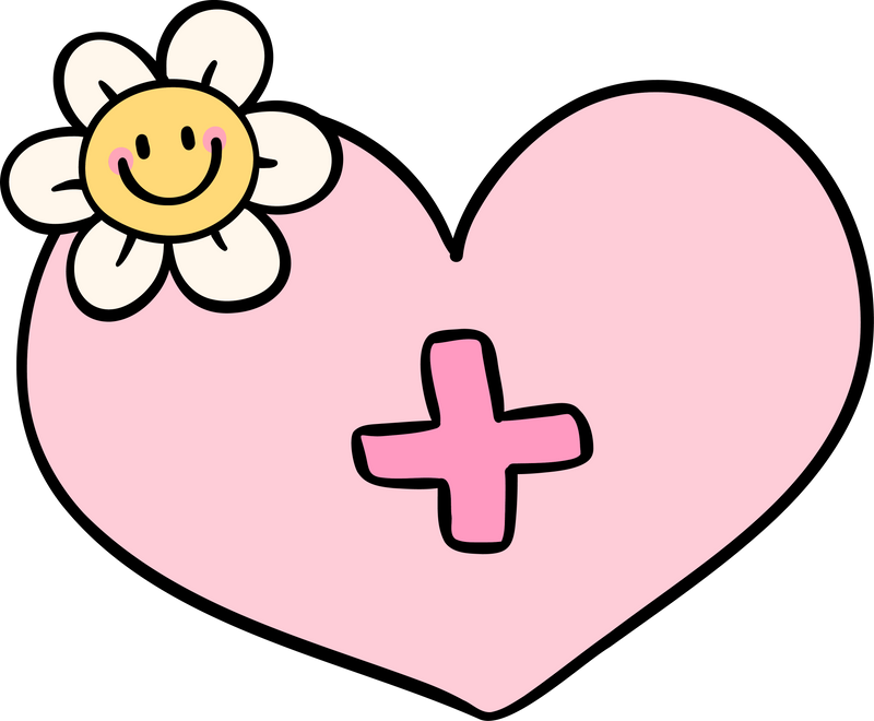 Groovy Retro medial heart sign
